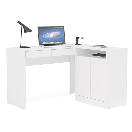 Kit Escritório Portugal 2 Portas 2 Gavetas 2 Prateleiras Branco