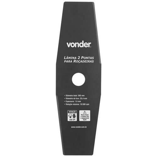 Lâmina 2 Pontas para Roçadeiras Furo 25,4 mm