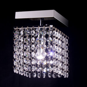 Luminária de Cristal Embutido K9 Legítimo Alumínio Espelhado - 12x12cm Base - G9*1 60hz Bivolt - TL12