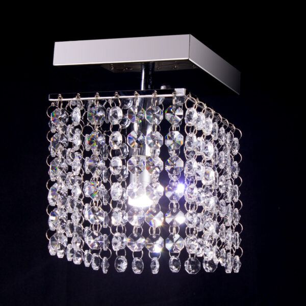 Luminária de Cristal Embutido K9 Legítimo Alumínio Espelhado - 12x12cm Base - G9*1 60hz Bivolt - TL12