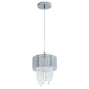 Lustre Pendente Mini Diamond Prata Redondo
