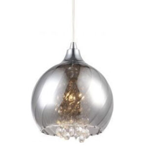 Lustre Vitta 1 Lâmpada Produzido em Aço e Acabamento em Vidro