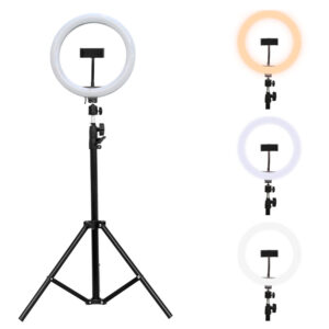 Luz Contínua Led Ring Light 10 pol USB 1200k 3 Tons de Cores