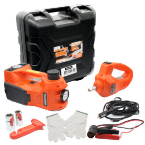 Macaco Elétrico Hidráulico 4 em 1 Compressor Lanterna Chave de Impacto 12v