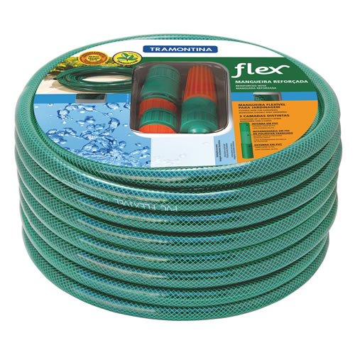 Mangueira Flex para Jardim 1/2 30 m com Engates Rápidos e Esguicho