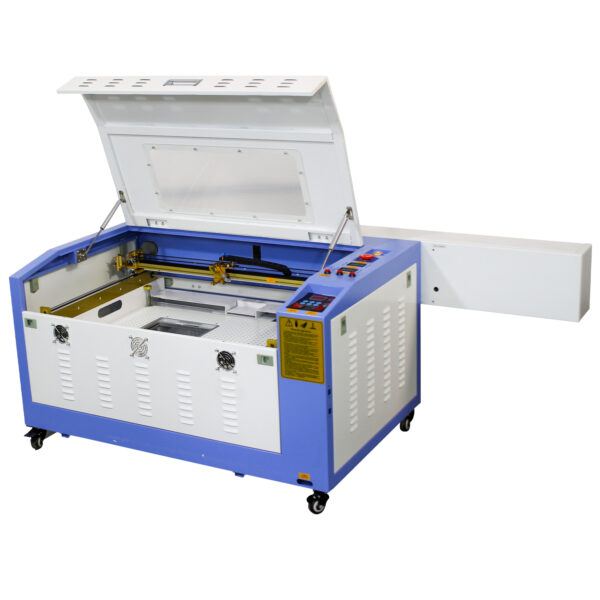Máquina CNC Router Laser Corte e Gravação 60x40cm 80w Mesa de Elevação com 220v Sensor Fluxo de Água