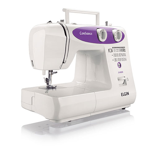 Máquina de Costura Confiance JX-6000 - Branca-Lilás