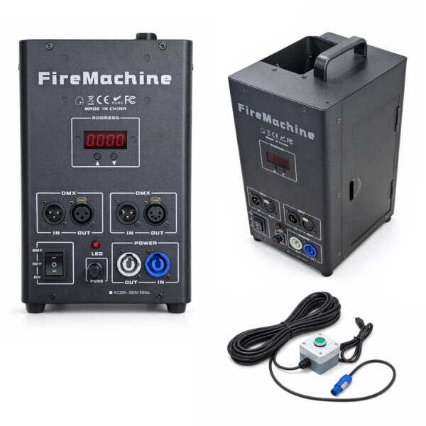 Máquina de Fogo 2 Unidades com Controlador DMX512 80w Bivolt