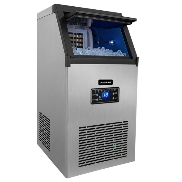 Máquina de Gelo 50kg/dia 15 Litros Reservatório Inox Tipo Cubo