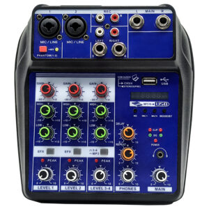 Mesa de Som Usb Mixer Mp3 Digital 4 Canais