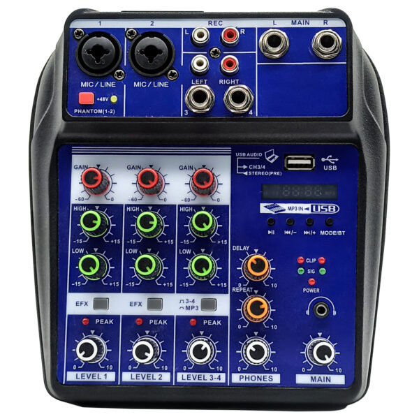 Mesa de Som Usb Mixer Mp3 Digital 4 Canais