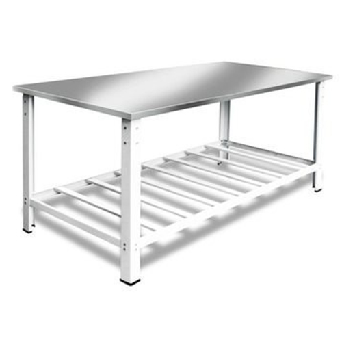 Mesa Tampo Aço Inox com Paneleiro 120 x 60 x 80