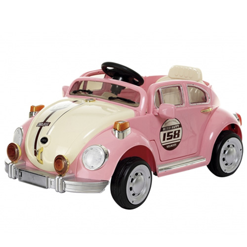 Mini Carro Elétrico para Crianças, Fusca Com Controle Remoto, 3 km/h, Bateria 6V 7 Ah
