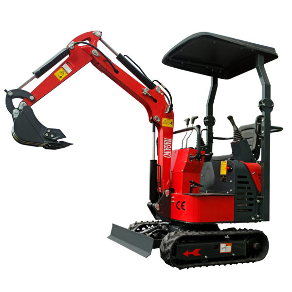Mini Escavadeira a Diesel 12 hp 1000 kg Cabine Aberta com Cobertura