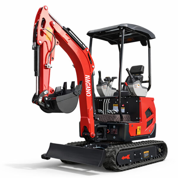 Mini Escavadeira a Diesel 25Hp Braço Articulado 1500Kg com Cabine Aberta e Cobertura