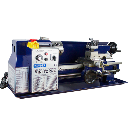 Mini Torno Mecânico de Bancada 300mm - 400w - 220v Monofásico - 60hz - TTM300