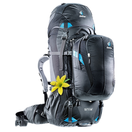 Mochila Quantum 60 + 10 SL Preta e Azul