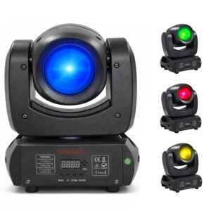 Moving Head Spot LED 60W DMX512 com 8 Gobos Foco Eletrônico Display Digital Bivolt