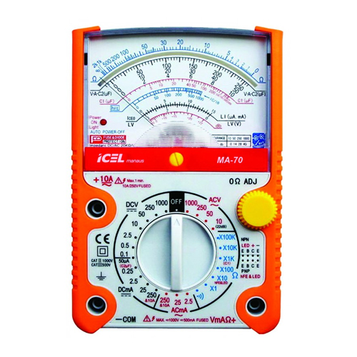 Multímetro Analogico MA-70 Tensão AC/DC 1.000v 10A