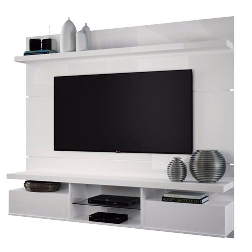 Painel Home Suspenso Livin 1.8 para TVs até 55 Pol, 2 Portas basculantes, Branco - 6152