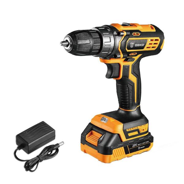 Parafusadeira Furadeira 3/8 Pol. a Bateria 20V Lítio íon com Carregador Bivolt DEKO-DKCD20XL01-H10