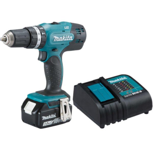 Parafusadeira/Furadeira de Impacto a Bateria 18V 3.0Ah Li-Ion com Carregador MAKITA-DHP453SFX8