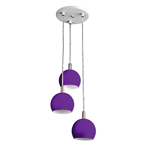 Pendente 3087 3 Lâmpadas G10 Roxo
