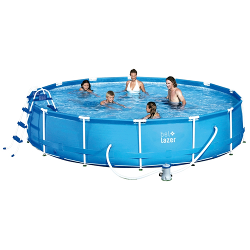 Piscina de Armação 13000L Filtro Cobertura Forro e Escada