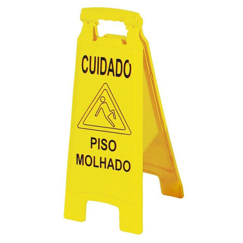 Placa sinalizadora Piso Molhado - PL2004