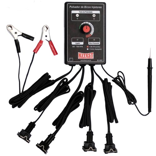 Pulsador de Bicos Injetores com Teste de Polaridade, 12V, Controle de RPM Via Potenciômetro - KA-003