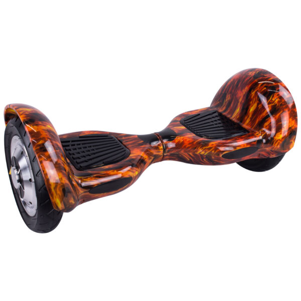 Skate Elétrico Hover Board 10'' Vermelho chamas com Bluetooth e Bolsa - THB041