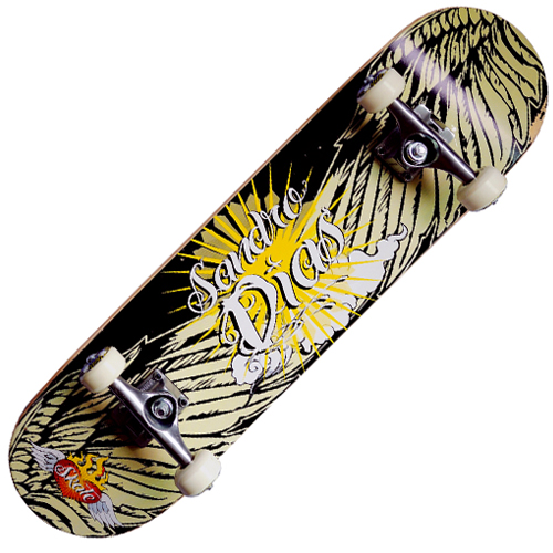 Skate Profissional Sandro Dias - Amarelo e Verde