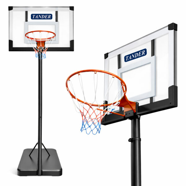 Tabela de Basquete Portátil Móvel Altura Ajustável 1,08 até 3,05 M Aro 45cm